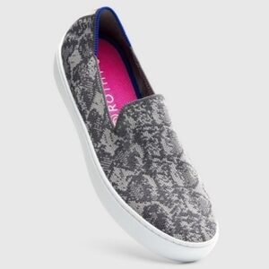Rothy's The Original Slip On Sneaker Retired Snake Print Gray Women's Size 10.5